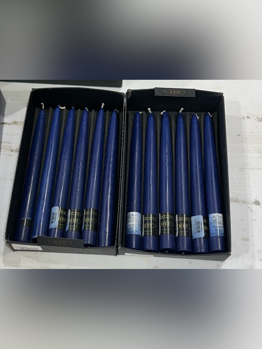 ROOT 9" Dipped Taper Candle Abyss Box of 12 Premium Beeswax Candles